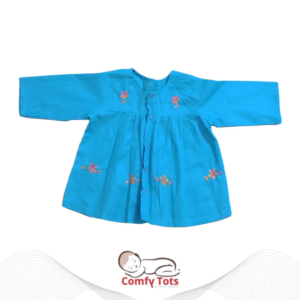 Comfy Tots Embroidery Frock Fullsleeve – Handmade Cotton Baby Wear (0–9 Years)