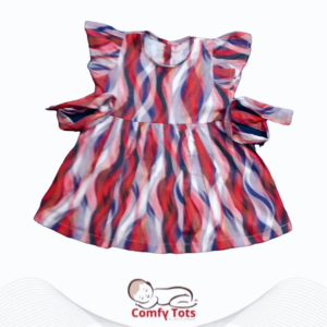 Comfy Tots Embroidery Frock Printed Back Button– Handmade Cotton Baby Wear (0–9 Years)