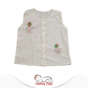 Comfy Tots Embroidery Sleeveless – Handmade Cotton Baby Wear (0–10 Years)