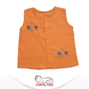 Comfy Tots Embroidery Sleeveless – Handmade Cotton Baby Wear (0–10 Years)