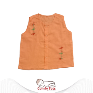 Comfy Tots Embroidery Sleeveless – Handmade Cotton Baby Wear (0–10 Years)