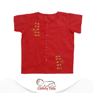 Comfy Tots Embroidery Half Sleeve – Handmade Cotton Baby Wear (0–10 Years)
