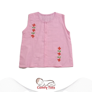 Comfy Tots Embroidery Sleeveless – Handmade Cotton Baby Wear (0–10 Years)