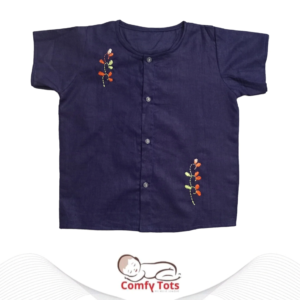 Comfy Tots Embroidery Half Sleeve – Handmade Cotton Baby Wear (0–10 Years)