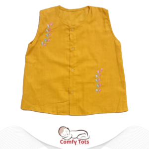 Comfy Tots Embroidery Sleeveless – Handmade Cotton Baby Wear (0–10 Years)