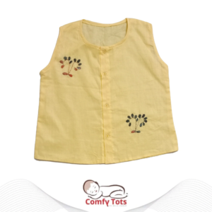 Comfy Tots Embroidery Sleeveless – Handmade Cotton Baby Wear (0–10 Years)