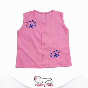 Comfy Tots Embroidery Sleeveless – Handmade Cotton Baby Wear (0–10 Years)