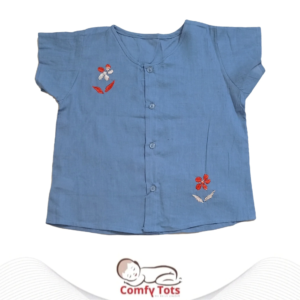 Comfy Tots Embroidery Half Sleeve – Handmade Cotton Baby Wear (0–10 Years)