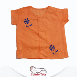 Comfy Tots Embroidery Half Sleeve – Handmade Cotton Baby Wear (0–10 Years)