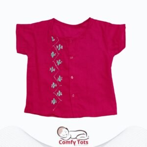 Comfy Tots Embroidery Nima Half Sleeve – Handmade Cotton Baby Wear (0–10 Years)