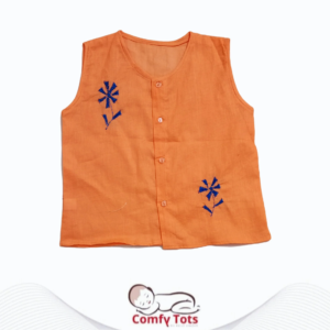 Comfy Tots Embroidery Sleeveless – Handmade Cotton Baby Wear (0–10 Years)