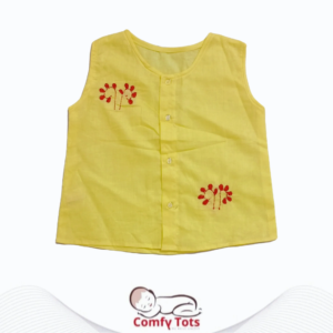 Comfy Tots Embroidery Sleeveless – Handmade Cotton Baby Wear (0–10 Years)