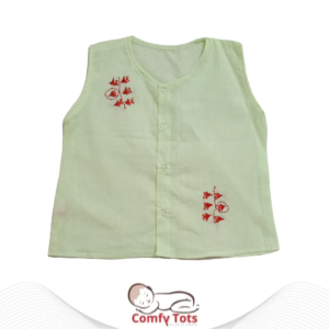 Comfy Tots Embroidery Sleeveless – Handmade Cotton Baby Wear (0–10 Years)