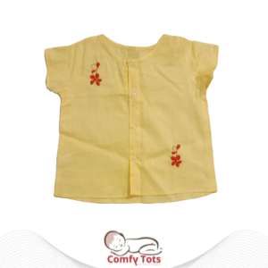 Comfy Tots Embroidery Half Sleeve – Handmade Cotton Baby Wear (0–10 Years)