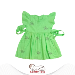 Comfy Tots Embroidery Frock Back Button – Handmade Cotton Baby Wear (0–9 Years)