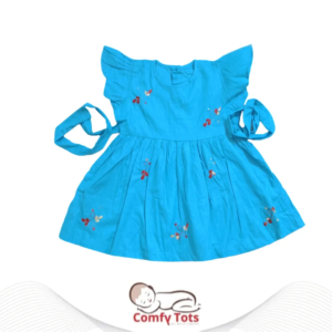 Comfy Tots Embroidery Frock Back Button – Handmade Cotton Baby Wear (0–9 Years)