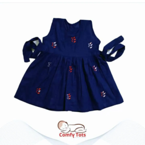 Comfy Tots Embroidery Frock Back Button – Handmade Cotton Baby Wear (0–9 Years)