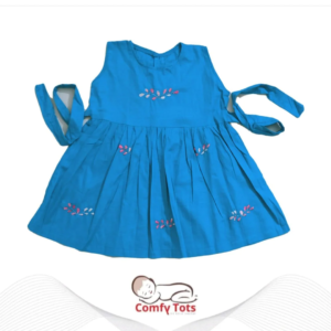 Comfy Tots Embroidery Frock Back Button – Handmade Cotton Baby Wear (0–9 Years)