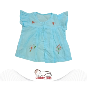 Comfy Tots Embroidery Frock Pori Hata/Sleeveless – Handmade Cotton Baby Wear (0–9 Years)