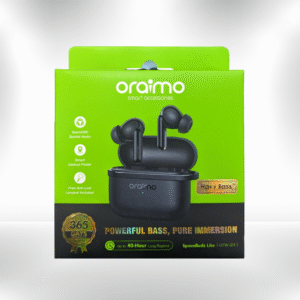Oraimo OTW324 True Wireless Earbuds – Bluetooth 5.3, Deep Bass & Long Battery